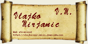 Vlajko Mirjanić vizit kartica